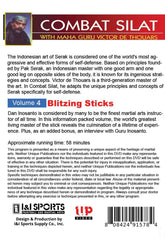 Indonesian Combat Pentjak Silat #4 Blitzing Sticks DVD Victor deThouars Inosanto